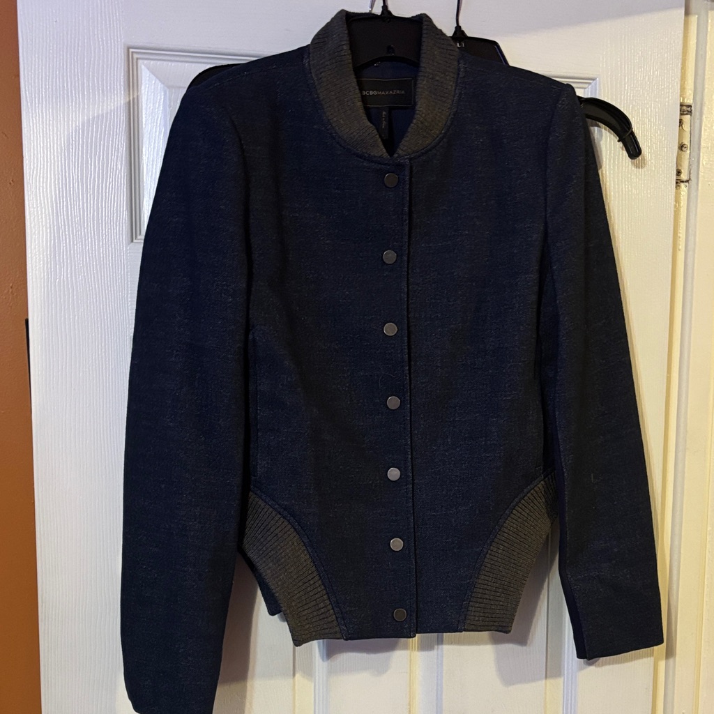 Bcbgmaxaria Women's Blue Varsity Jacket